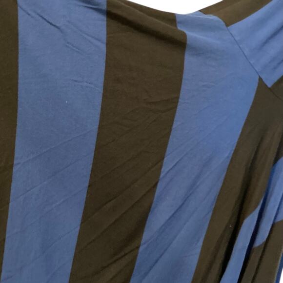 Womens Athleta Derek Lam 10 Fluid Black Blue Midi Hanky Hem Dress Size Medium - Picture 11 of 16